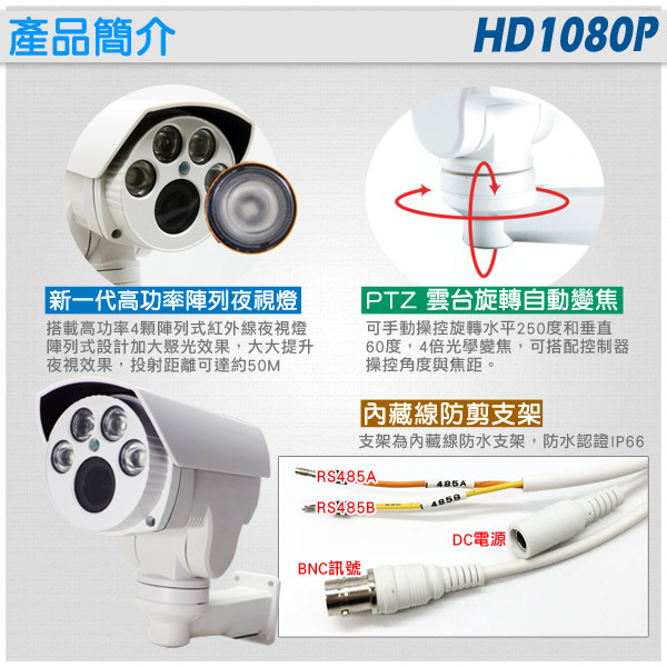 監視器攝影機 - KINGNET AHD高清HD 1080P PTZ 監視器攝影機