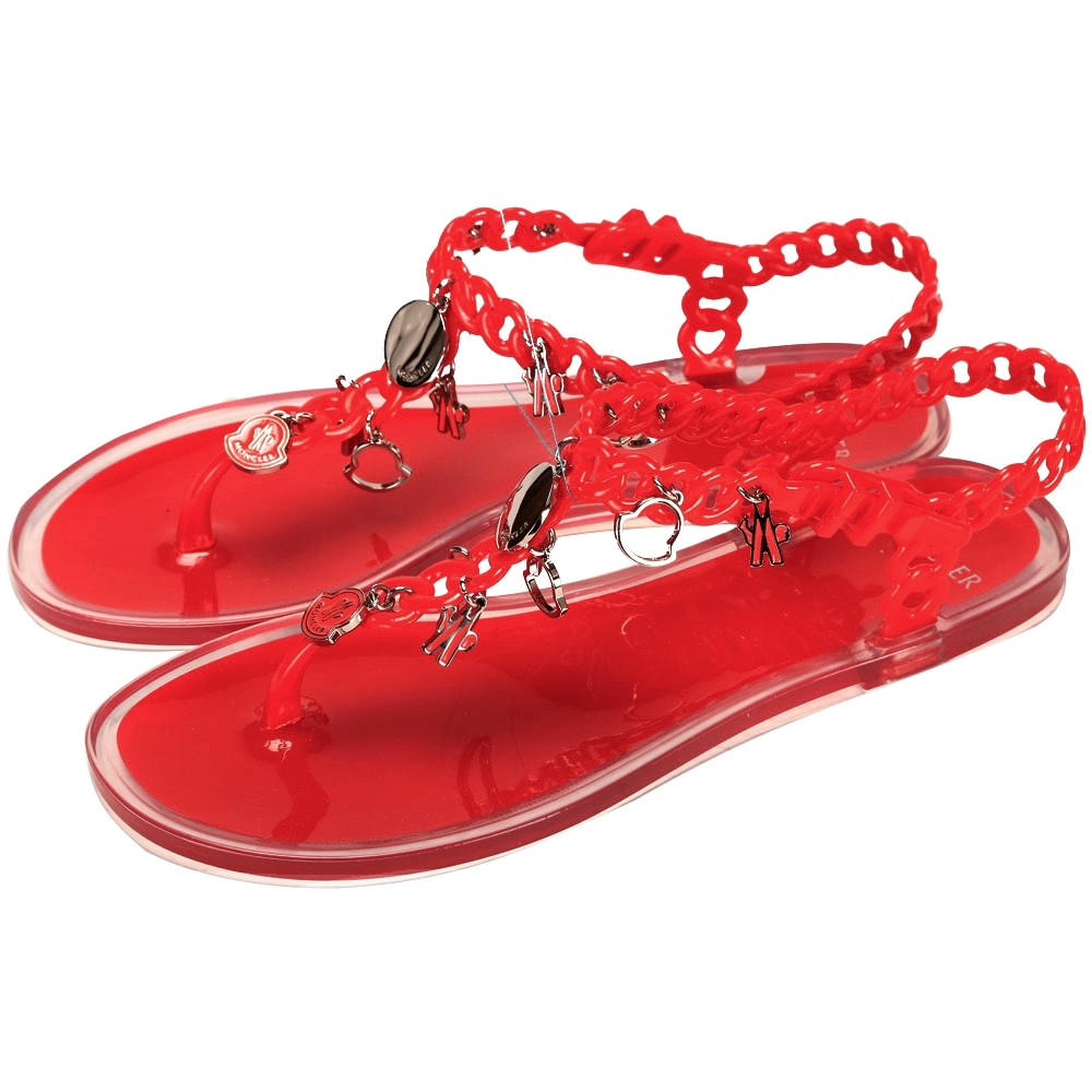 MONCLER 夾腳果凍涼鞋(紅色)