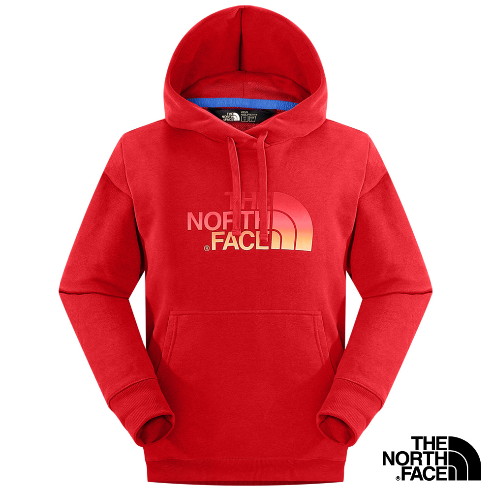 The North Face 男 LOGO 兜帽套頭衫 紅