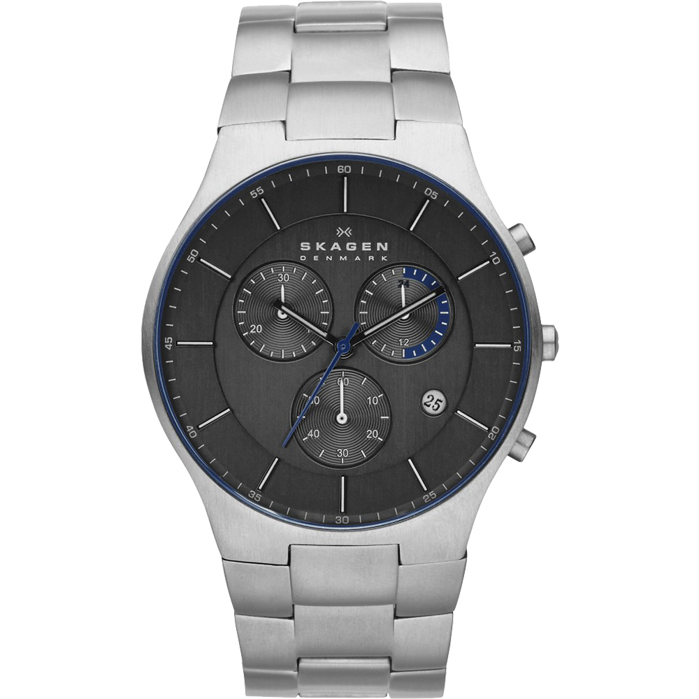 SKAGEN 經典系列 【鈦】時尚三眼計時腕錶-灰/42mm