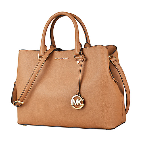 MICHAEL KORS SAVANNAH防刮皮革手提斜背包(大/橡子棕