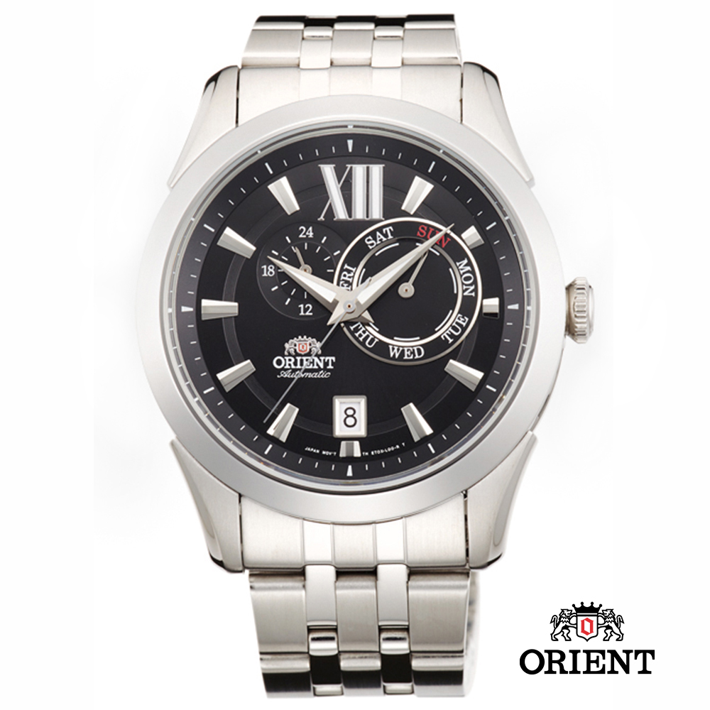 ORIENT 東方錶 DAY & DATE系列 日期星期機械錶-黑色/42mm