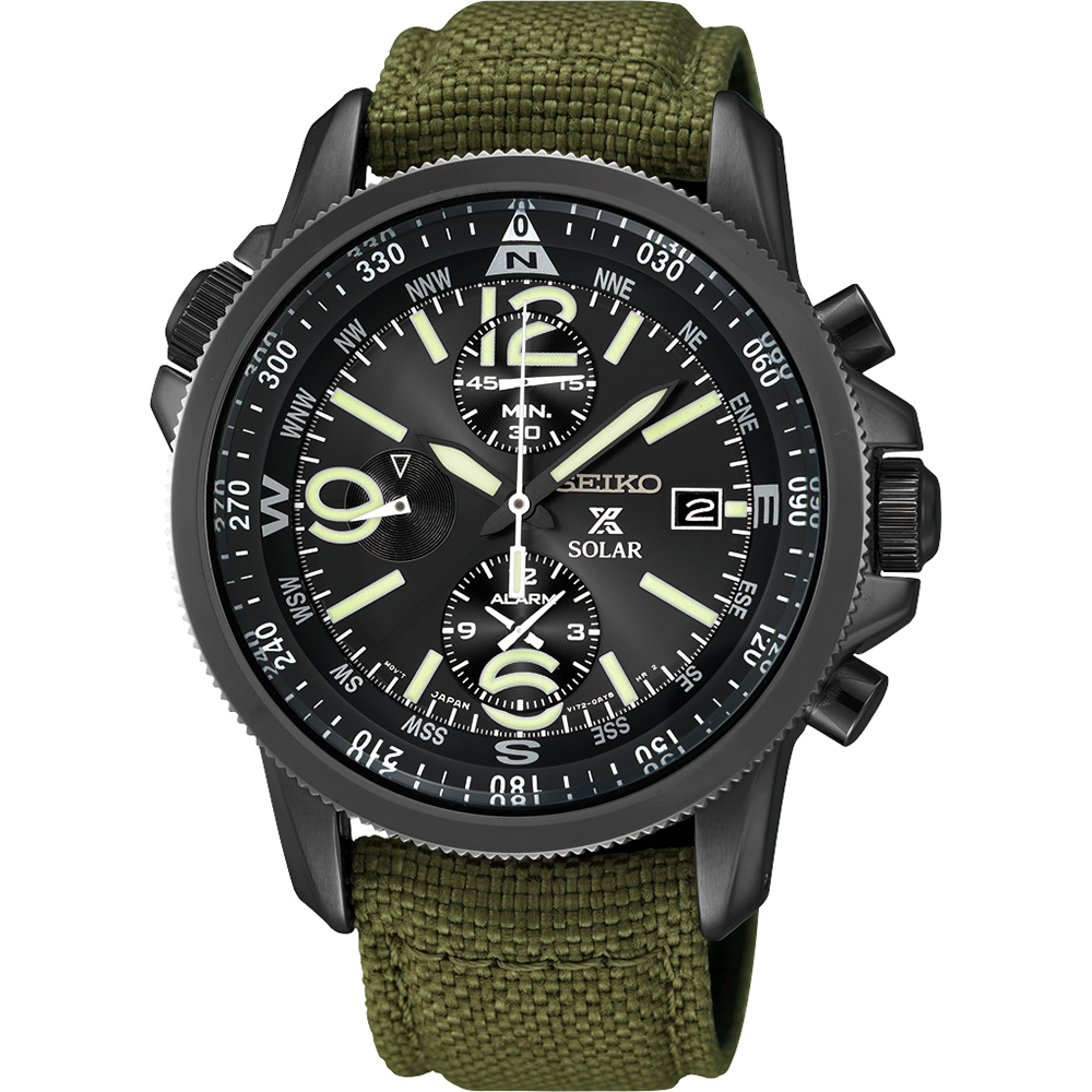SEIKO PROSPEX 冒險家太陽能計時腕錶(SSC295P1)-黑x綠/42mm