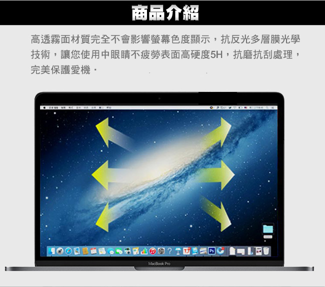 新款MacBook Pro Retina 13吋 霧面高透高硬度5H螢幕保護貼