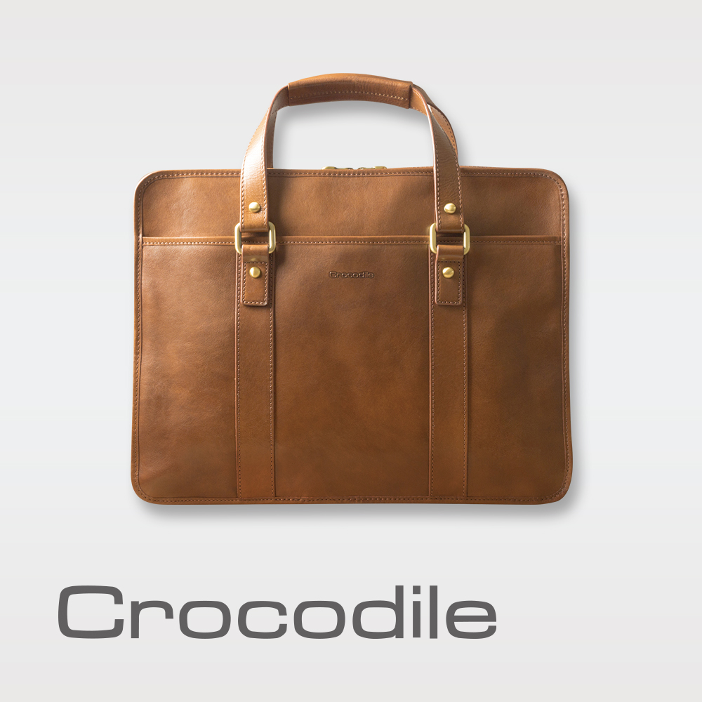 Crocodile Natural 義大利植物鞣原皮 簡約商務包 0104-58072