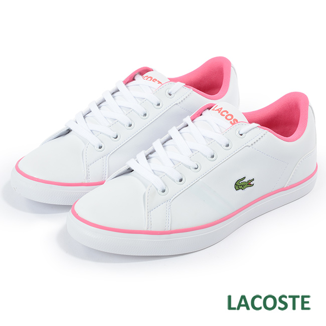 LACOSTE 女用休閒鞋-白/粉