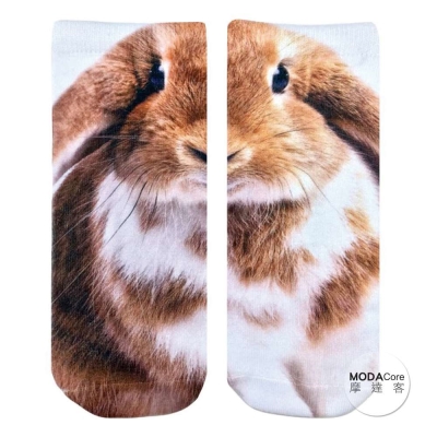 摩達客 美國進口 Living Royal 大耳胖兔 短襪腳踝襪彈性襪動物圖案襪