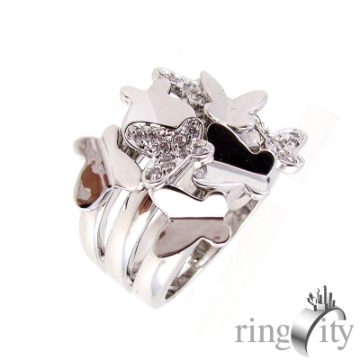 RingCity 白金色蝴蝶造型戒