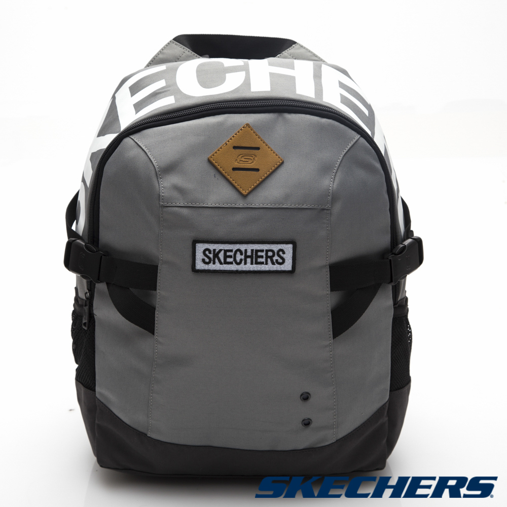 SKECHERS 大LOGO後背包 灰 - S21438