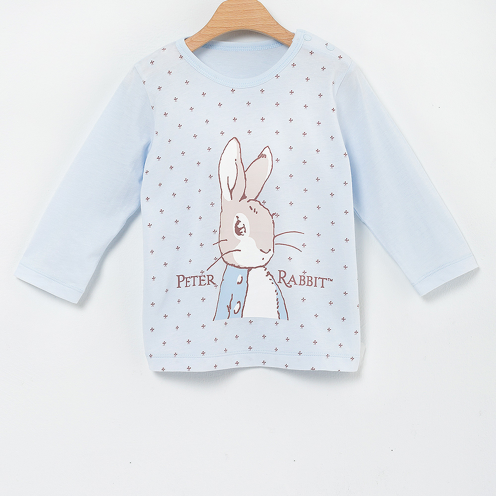 奇哥 郊遊兔長袖上衣-藍色(涼感,1-5歲)