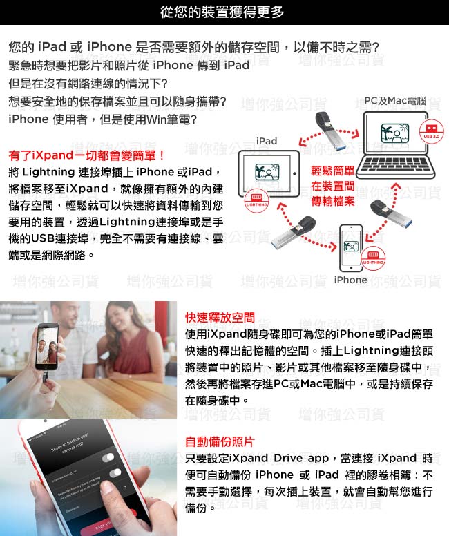 SanDisk iXpand OTG隨身碟 256GB ios iPhone/iPad