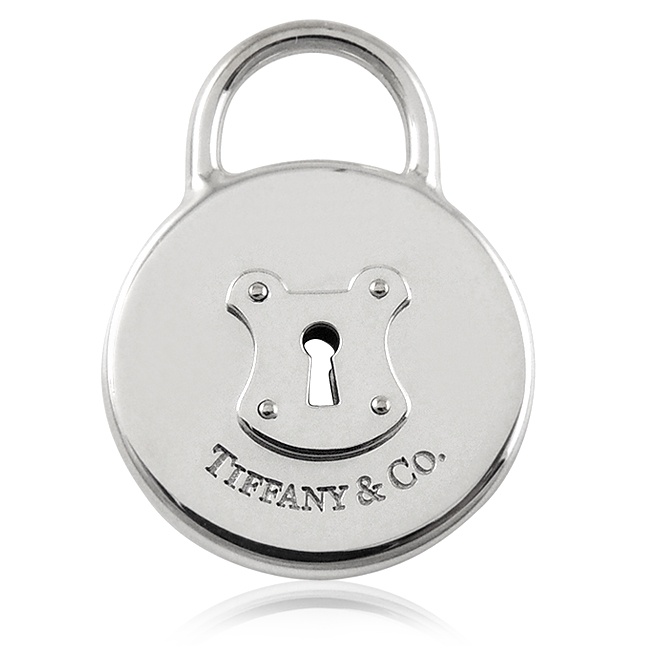 TIFFANY&Co. T&Co 字樣圓形鎖純銀墜飾