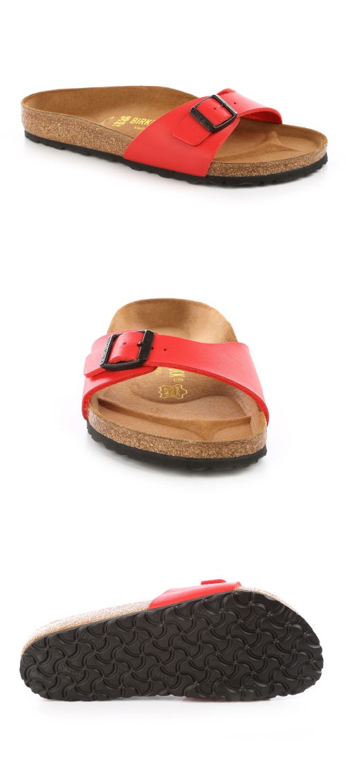 勃肯BIRKENSTOCK 040741。馬德里 單片時尚拖(紅)