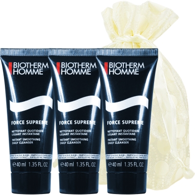 BIOTHERM 碧兒泉 男仕極量深層潔面霜(40ml)3入旅行袋組