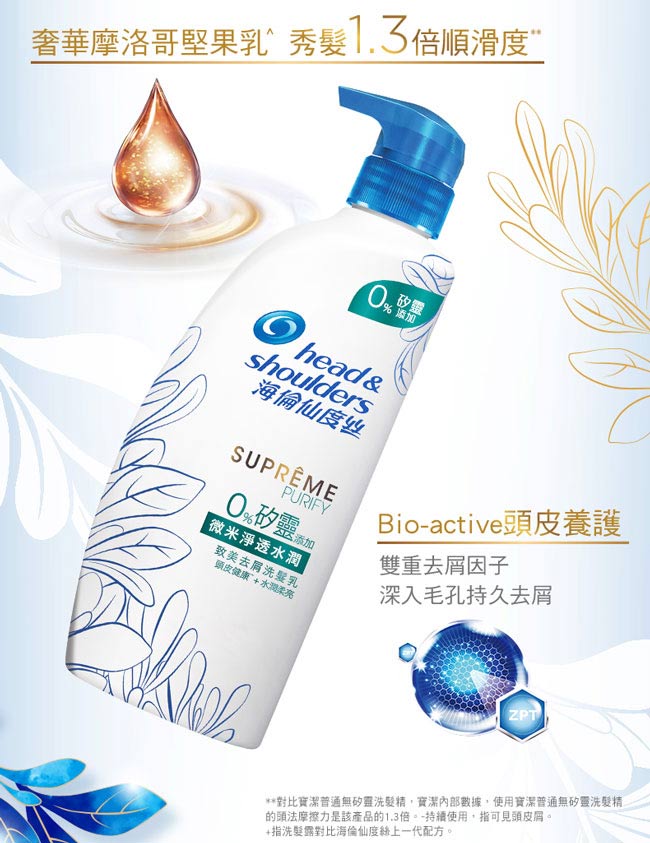 海倫仙度絲 微米淨透洗髮露500ml