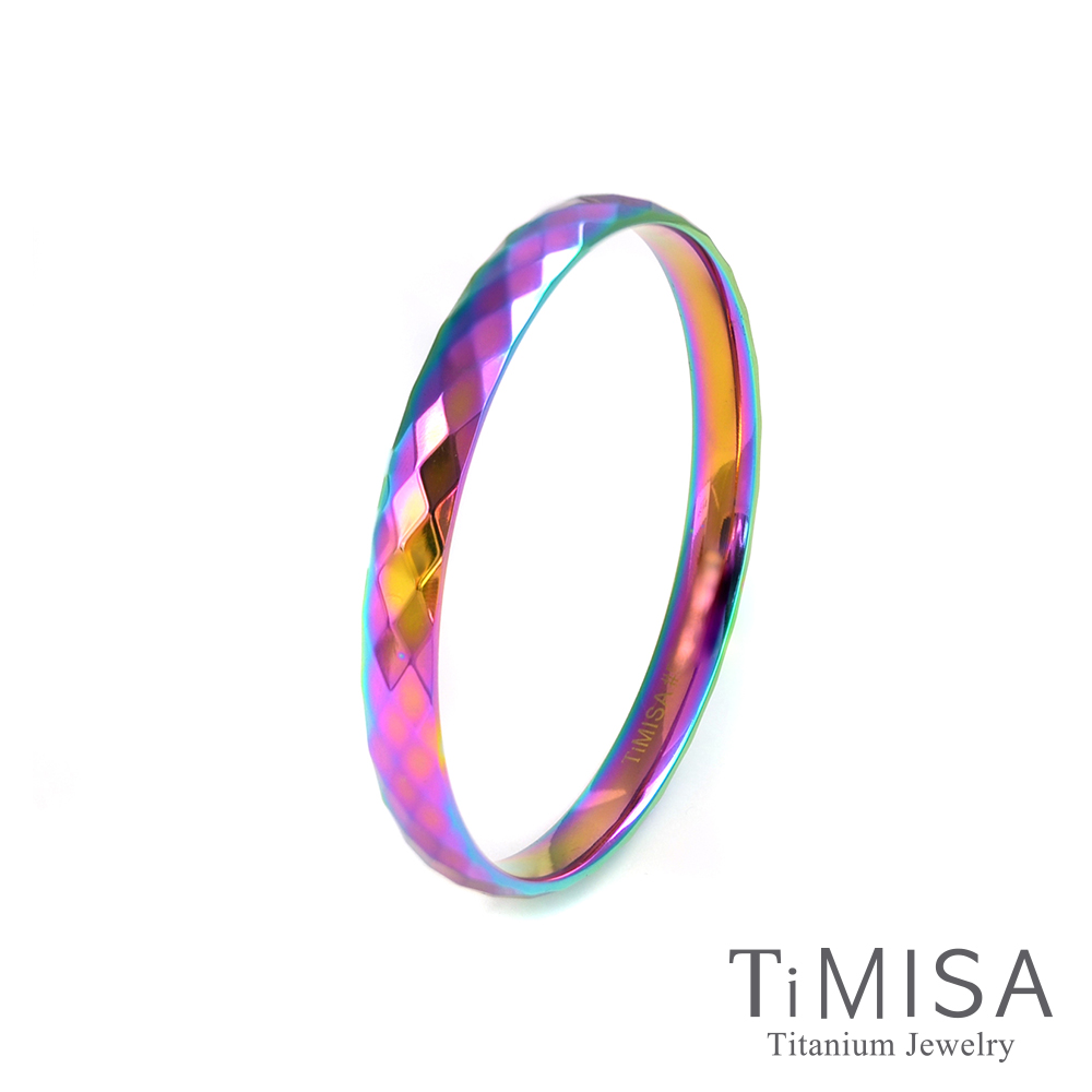 TiMISA 格緻真愛-寬版 (極光) 純鈦手環