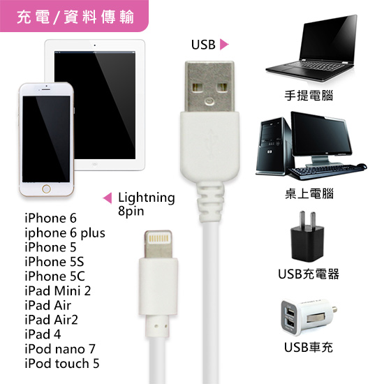 HOLIC i6充電傳輸線(1M)