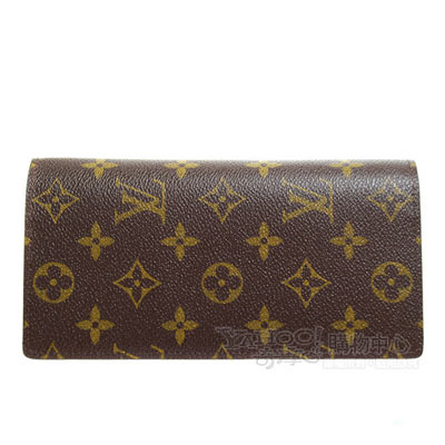 LV M66540 Brazza Monogram帆布雙折長夾