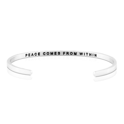 MANTRABAND 手環 Peace Comes From Within寧靜來自內心銀色