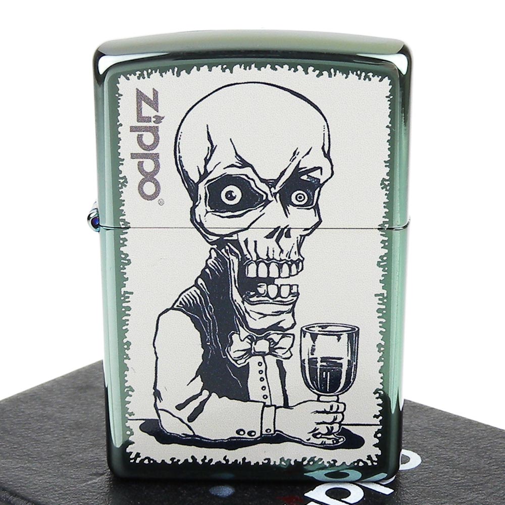 【ZIPPO】美系~Skeleton Bartender-骷髏酒保圖案彩印加工打火機