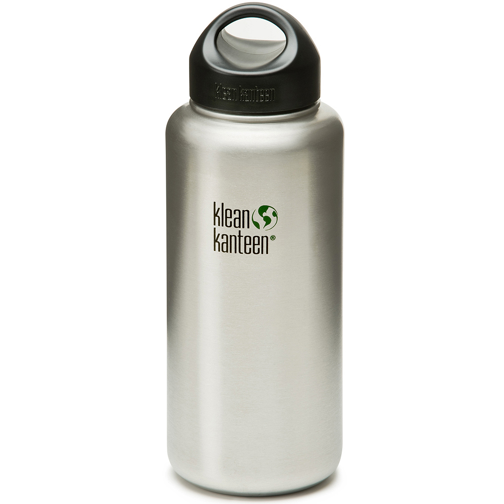 美國Klean Kanteen 寬口不鏽鋼冷水瓶1182ml 原鋼色