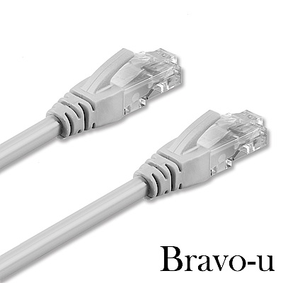 Bravo-u Cat 6 超高速網路傳輸線(灰白/1M)