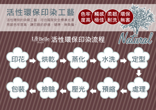 義大利La Belle 蘭陵國境 加大貢緞四件式防蹣抗菌舖棉兩用被床包組