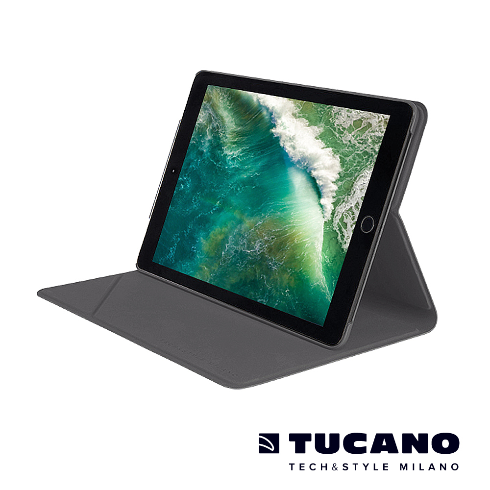 TUCANO iPad Pro 10.5吋髮絲紋可站立式保護套-太空灰