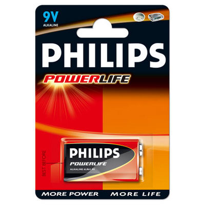 飛利浦 PHILIPS 9V Power Life 鹼性電池 ( 8顆裝 )