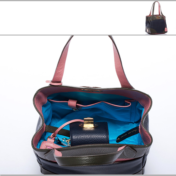 A.D.M.J. DOUBLE COLOR VERA-TOTE (NAVY)