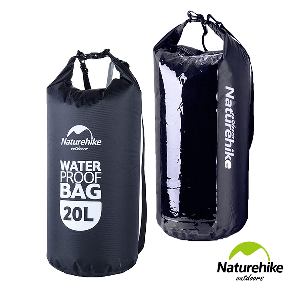 Naturehike 戶外輕量可透視密封防水袋 收納袋 20L 黑色