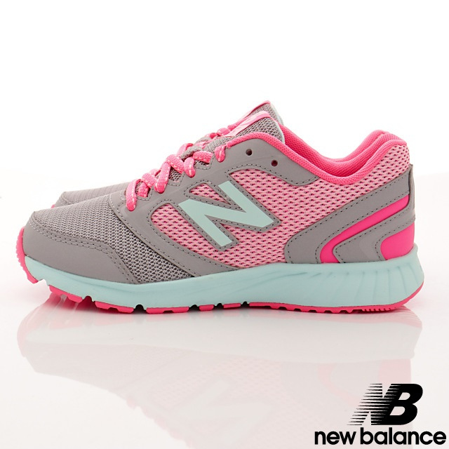 NewBalance 綁帶慢跑款 455GPY 灰粉 (中大童段)T1