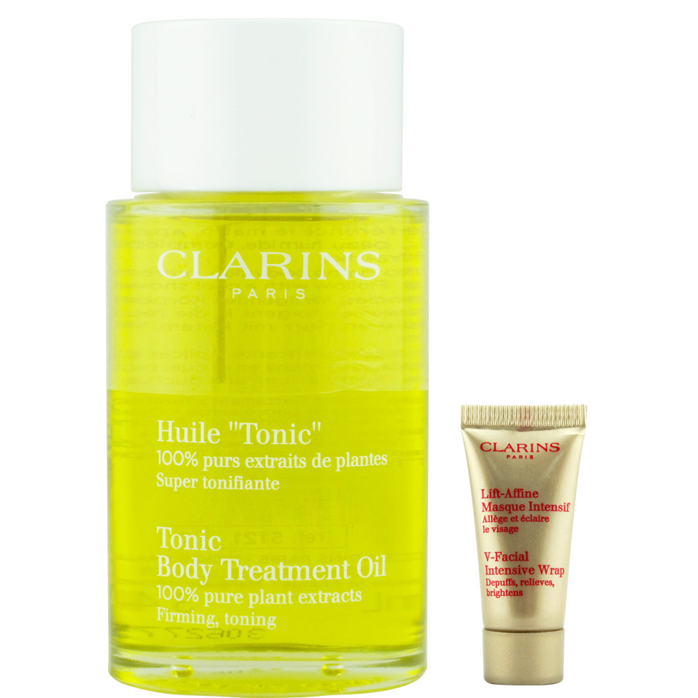 CLARINS克蘭詩 身體調和護理油100ml+V型緊緻抗引力面膜8ml