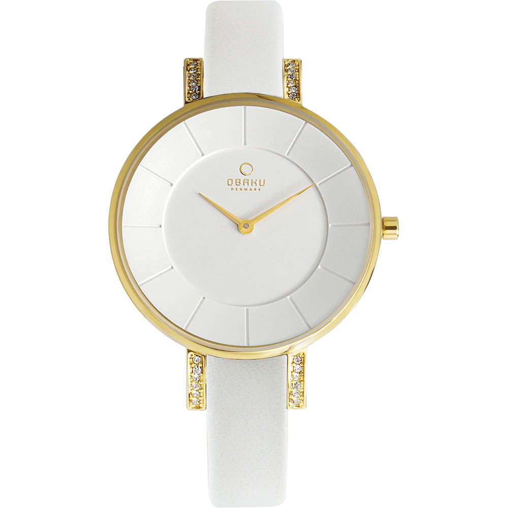 OBAKU 采耀時刻晶鑽時尚腕錶-金色/34mm
