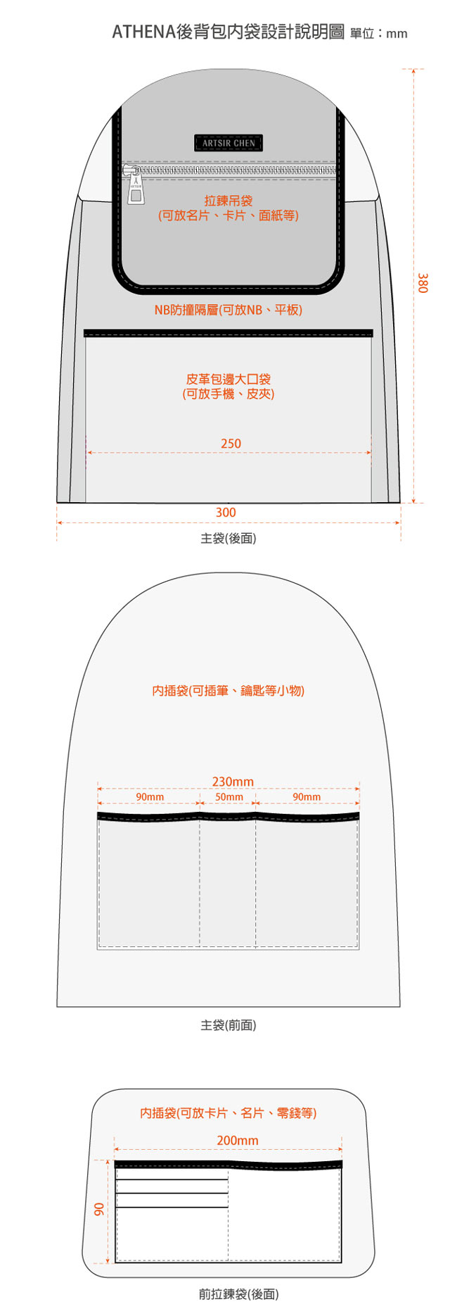 ARTSIR CHEN 真皮ATHENA後背包(迷彩藍)