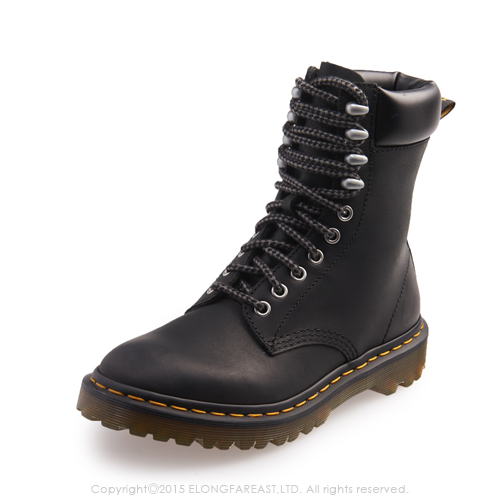 Dr.Martens PADTEN-綁帶霧面馬汀靴-女款-黑色