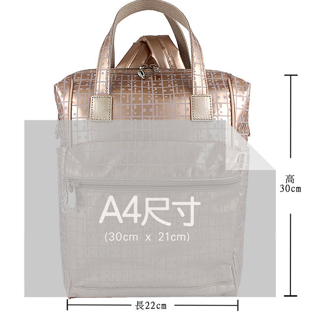 YAMATOYA RaviRavi 防水輕材質系方型後背包(玫瑰金/小)