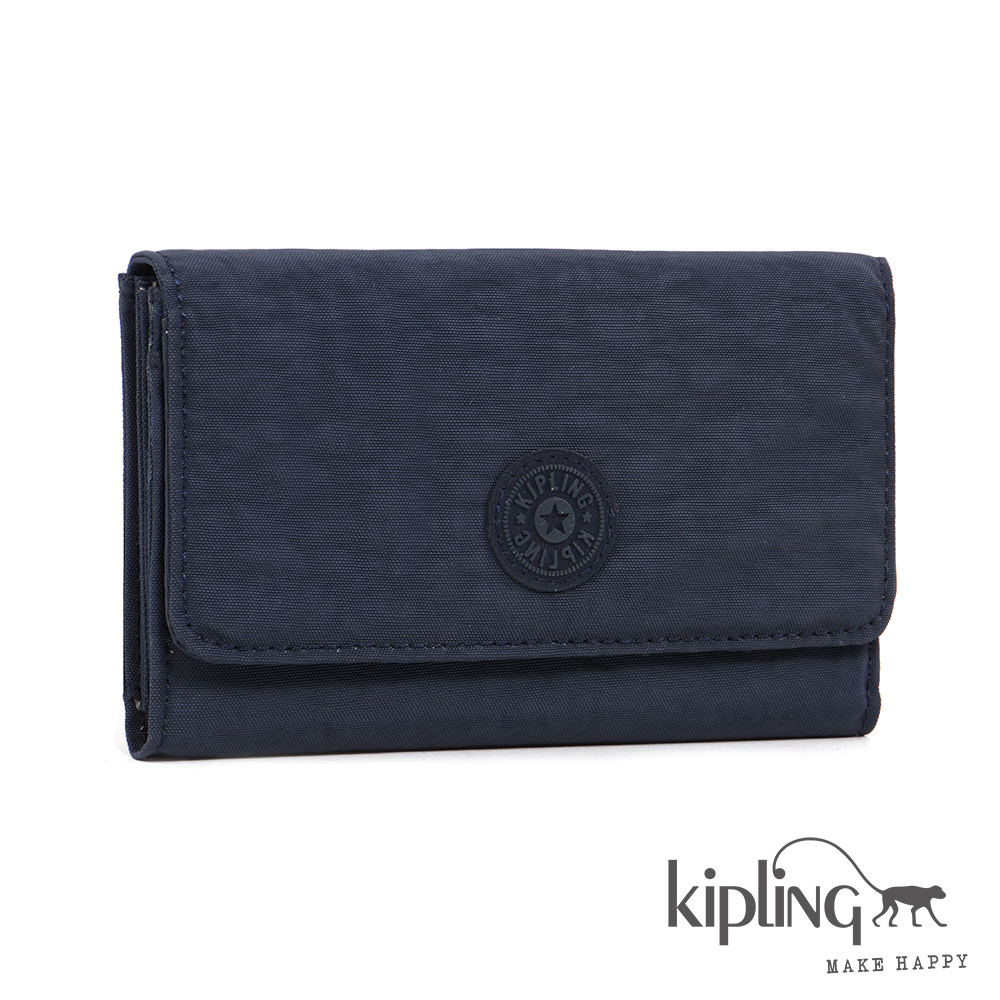 Kipling 長夾 深海藍素面