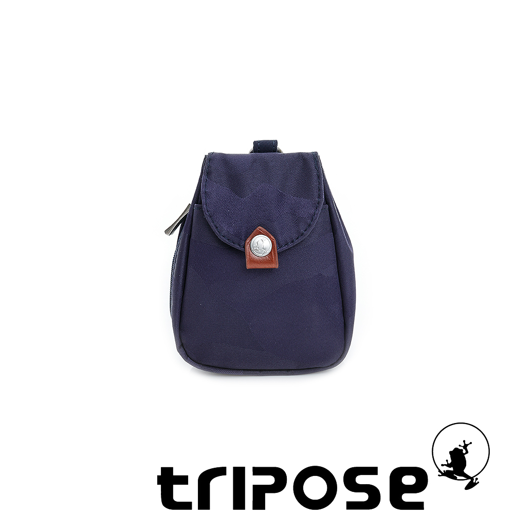 tripose  漫遊系列迷彩印花鑰匙零錢包 - 深藍