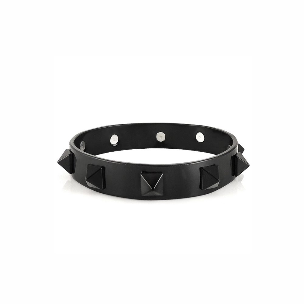 VALENTINO 黑色錐形鉚釘手環