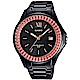 CASIO 彩色數字時尚晶漾女錶(LX-500H-1E)-黑x橘紅框/40.6mm product thumbnail 1