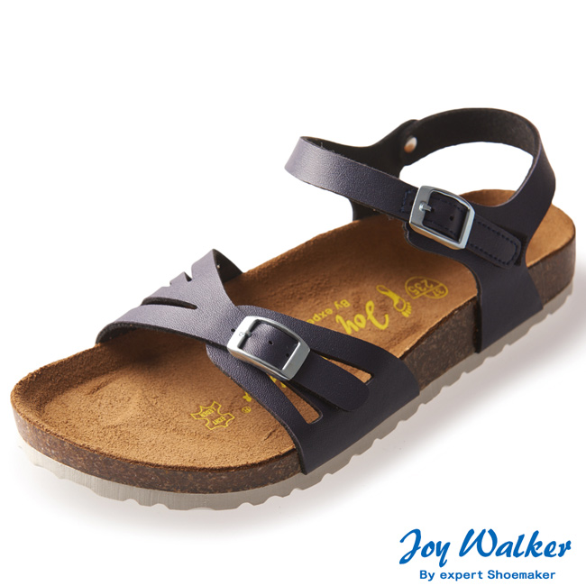 Joy Walker 繽紛色彩一片式平底涼鞋*深藍