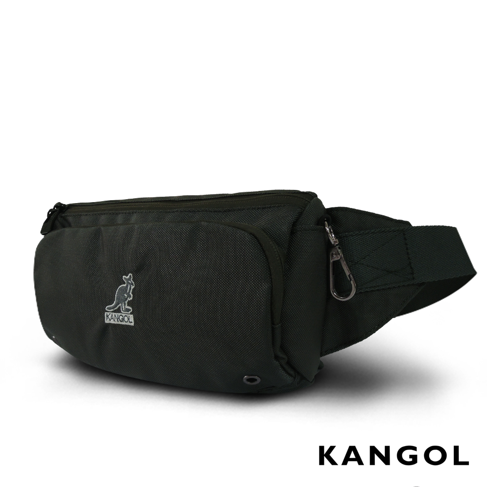 KANGOL 韓國經典隨身運動腰包/斜背包/收納包(灰綠) KG51160