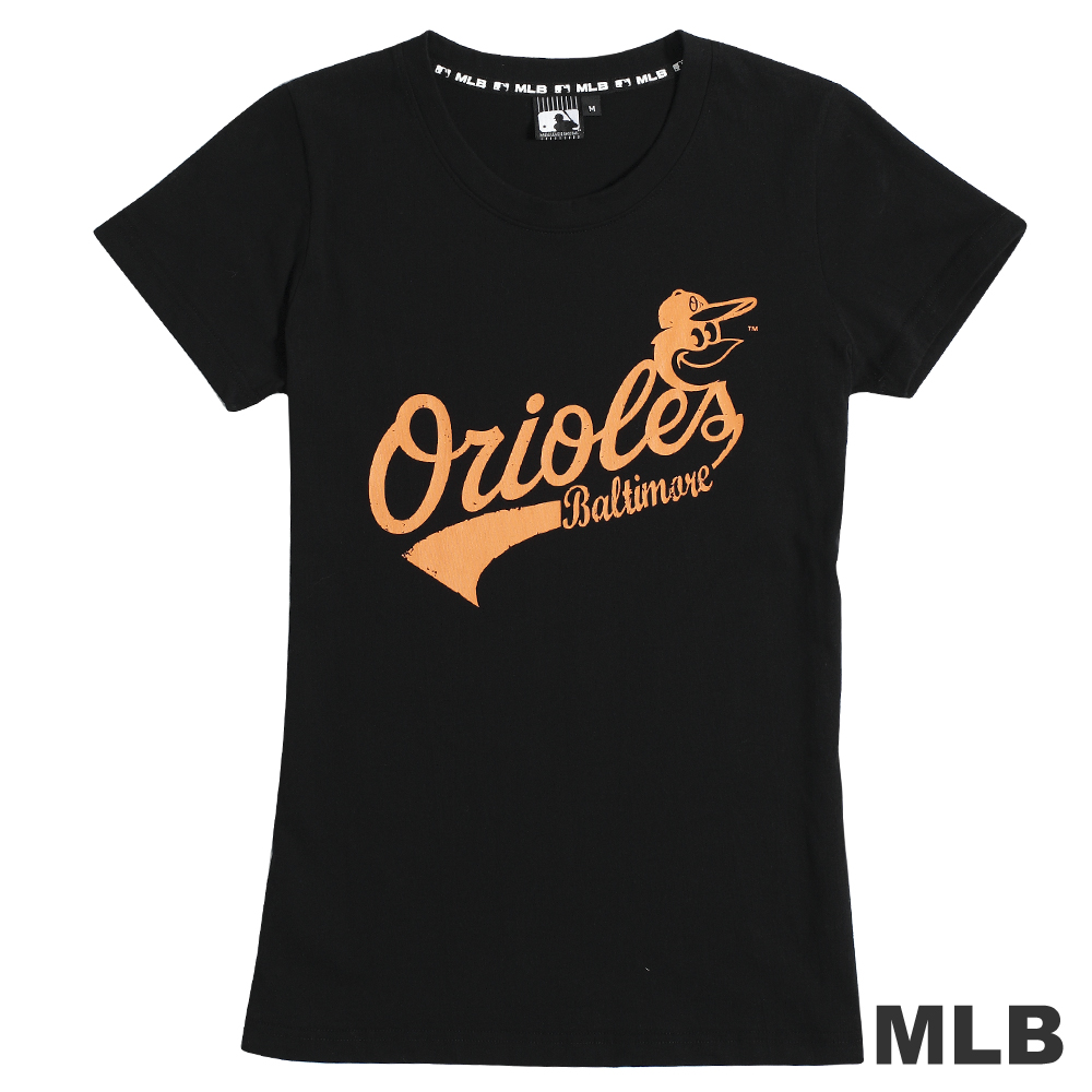 MLB-巴爾的摩金鶯隊斑駁印花T恤-黑(女)