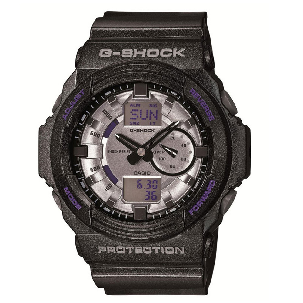 G-SHOCK 雙顯抗磁運動錶-灰/55.1mm