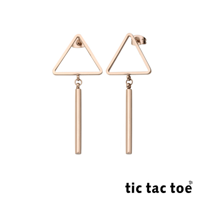 tic tac toe 垂吊式白鋼耳環系列-幾何三角