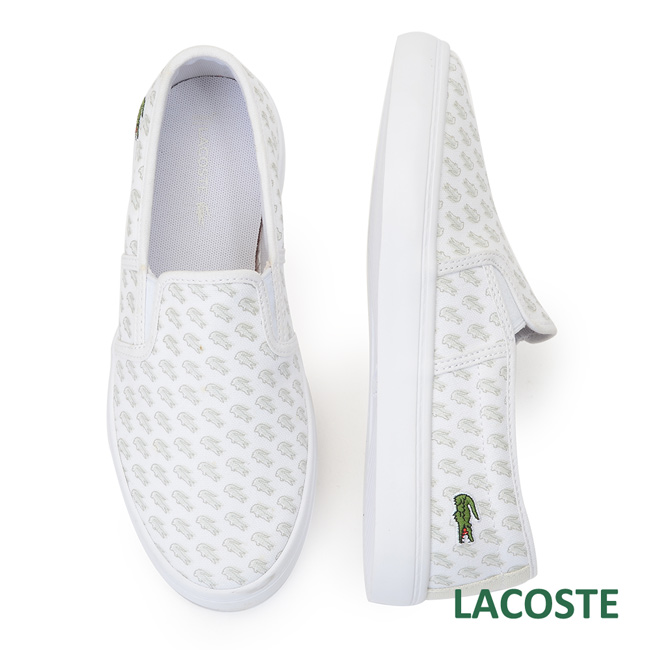 LACOSTE 女用休閒/懶人鞋-白