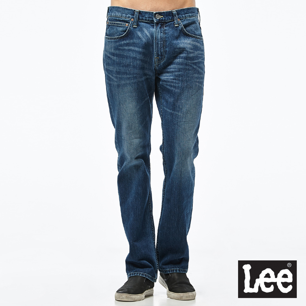 Lee 男款 743 中腰舒適直筒牛仔褲 藍洗水