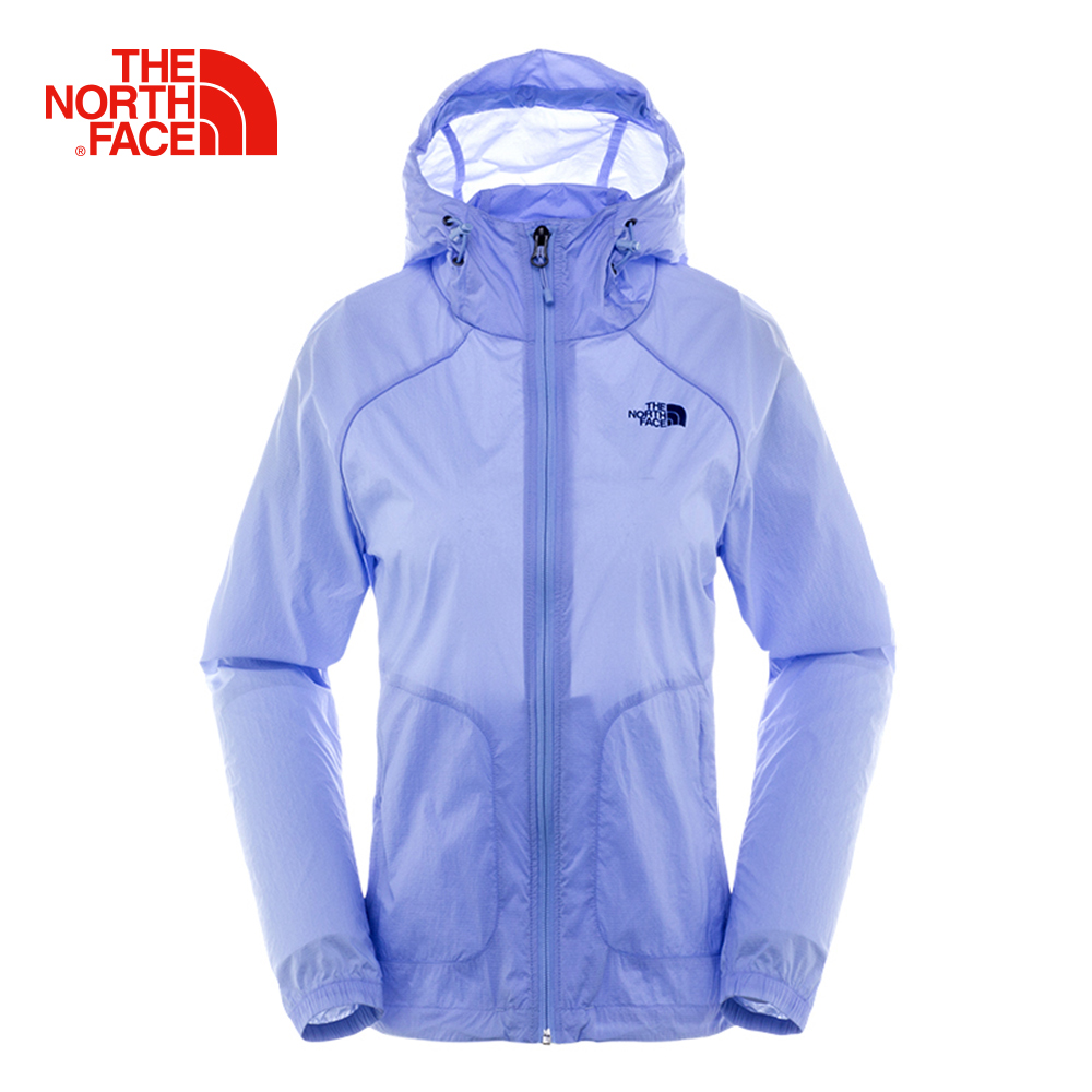 The North Face北面女款藍色防風透氣戶外徒步軟殼外套