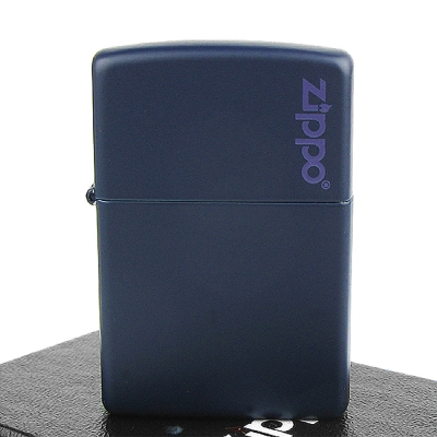 【ZIPPO】美系~LOGO字樣打火機~Navy Matte海軍藍烤漆